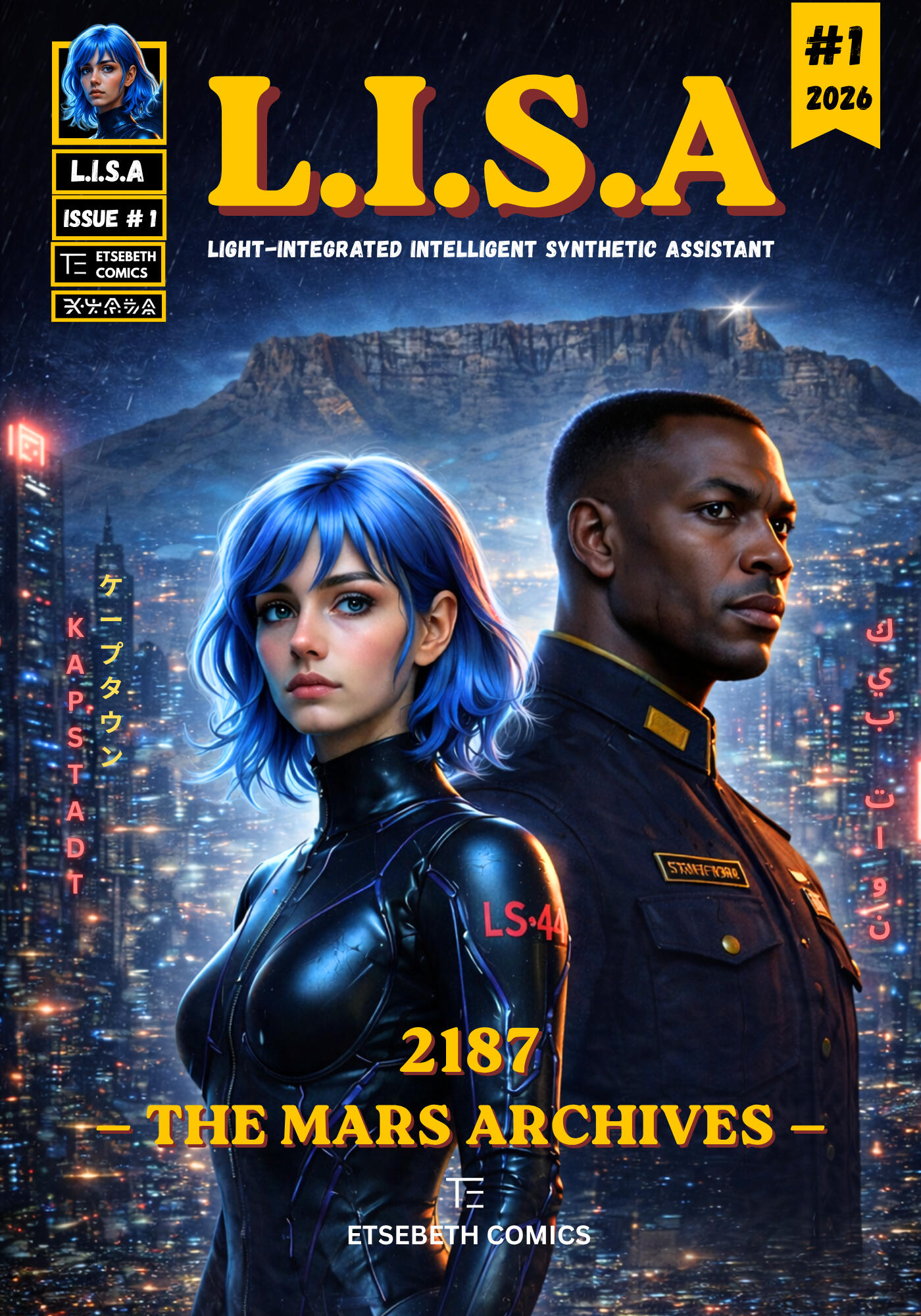 LISA Mars Archives Issue 1 sci-fi comic created by Cape Town author Tinus Etsebeth